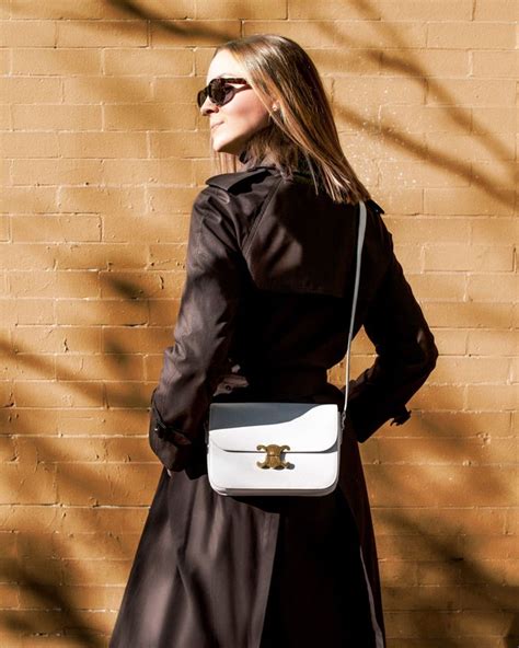 street style celine triomphe bag outfit|celine shoulder bag triomphe.